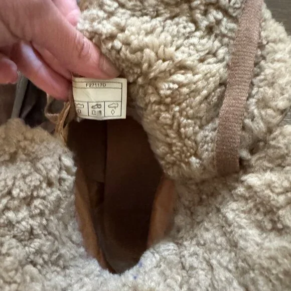 Ugg Women Starlyn Shearling High Top Boot Sneaker Size 7 Brown Lace Up Lined - Picture 5 of 5